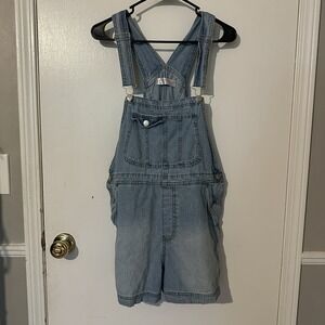 Vintage No Boundaries Denim Overall Shorts |  L  11/13| 90s Y2K‎